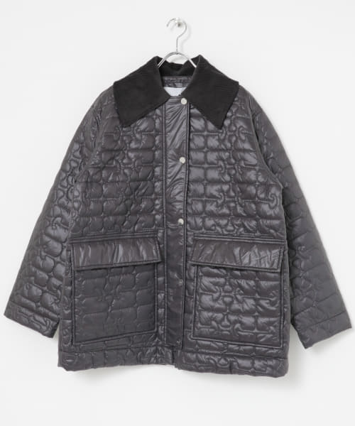 GANNI　Shiny Quilt Midi Jacket