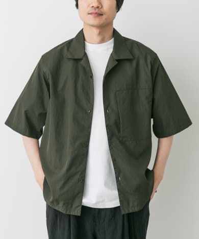 STILL BY HAND　ナイロンオープンカラーシャツ