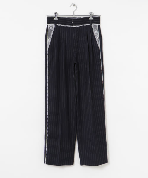 neith.tokyo　Stripe Lace Trousers