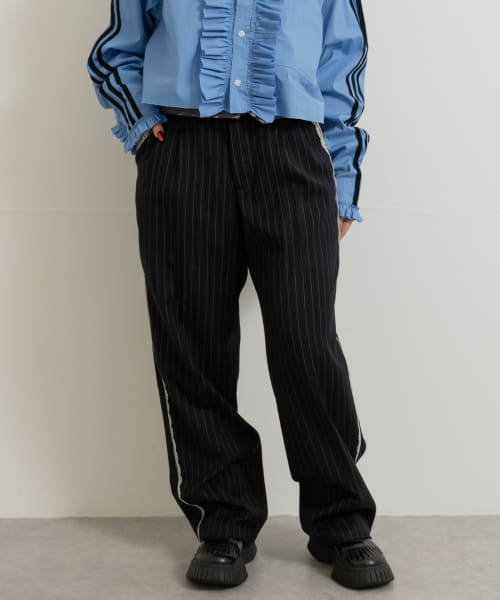 neith.tokyo　Stripe Lace Trousers
