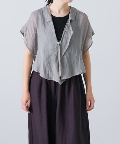 Vlas Blomme　Ramie Lawnサイドオープンブラウス