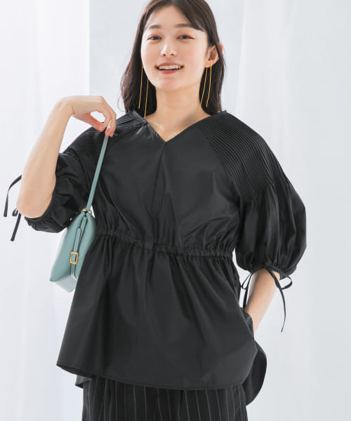 『WEB限定』ピンタックウエストマークブラウス