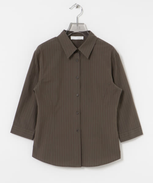 AMOMENTO　STRIPE HALF SLEEVE SHIRTS
