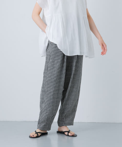 クロップドチェックパンツ
