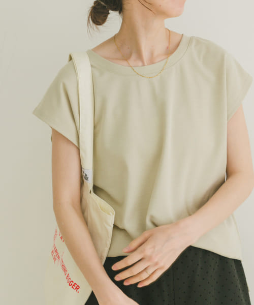 バックボタンフレンチTシャツ