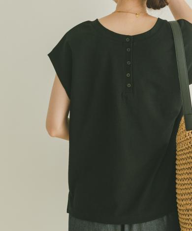 バックボタンフレンチTシャツ