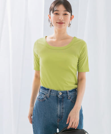 接触冷感強撚コットン2WAYカットソー