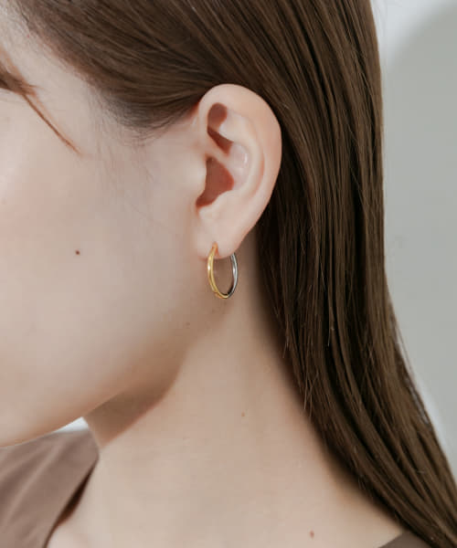 ステンレスコンビメッキフープピアス