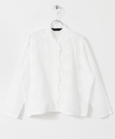 mizuiro ind　lacestandcollar wideshirts