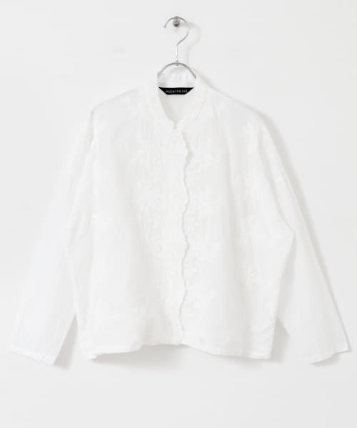mizuiro ind　lacestandcollar wideshirts
