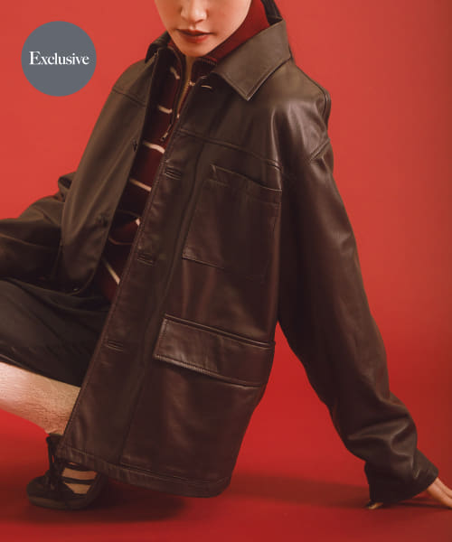 『別注』TICCA×URBAN RESEARCH　レザーカバーオール