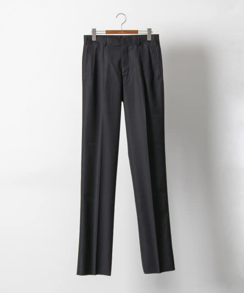 Madison Fit Pleat-Front Wool Trousers 56700-UM96: Navy Madison Fit Pleat-Front Wool Trousers 56700-UM96: Navy
