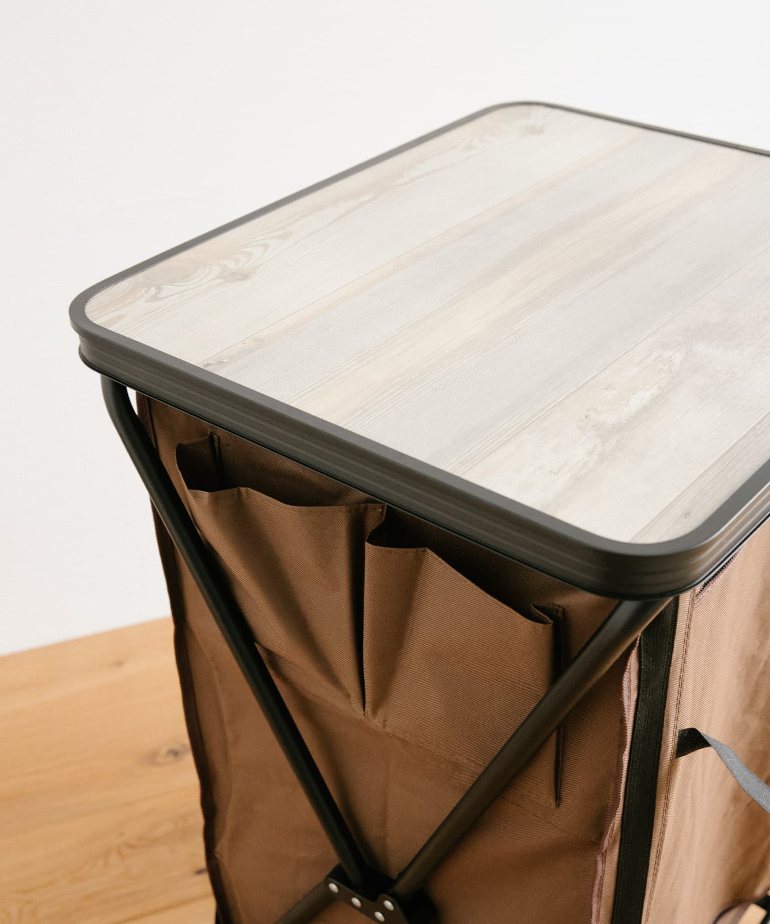 国内発送 フォールディングキャビネット 3段 約W59.5×D52×H96.5cm ブラウン 組立品 fucoa.cl