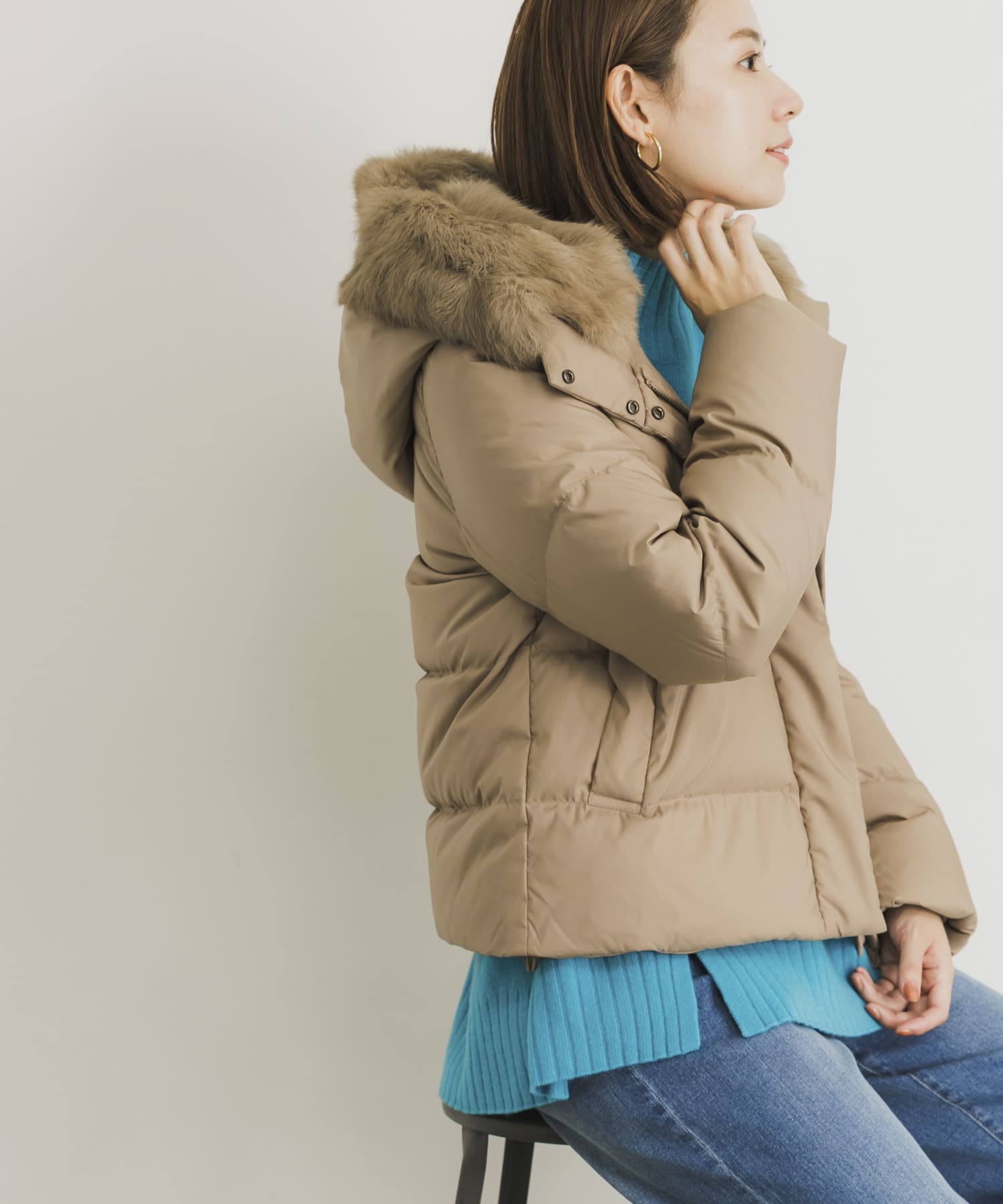 ラビットフードストレッチショートダウン[UR27-27T001]｜URBAN 