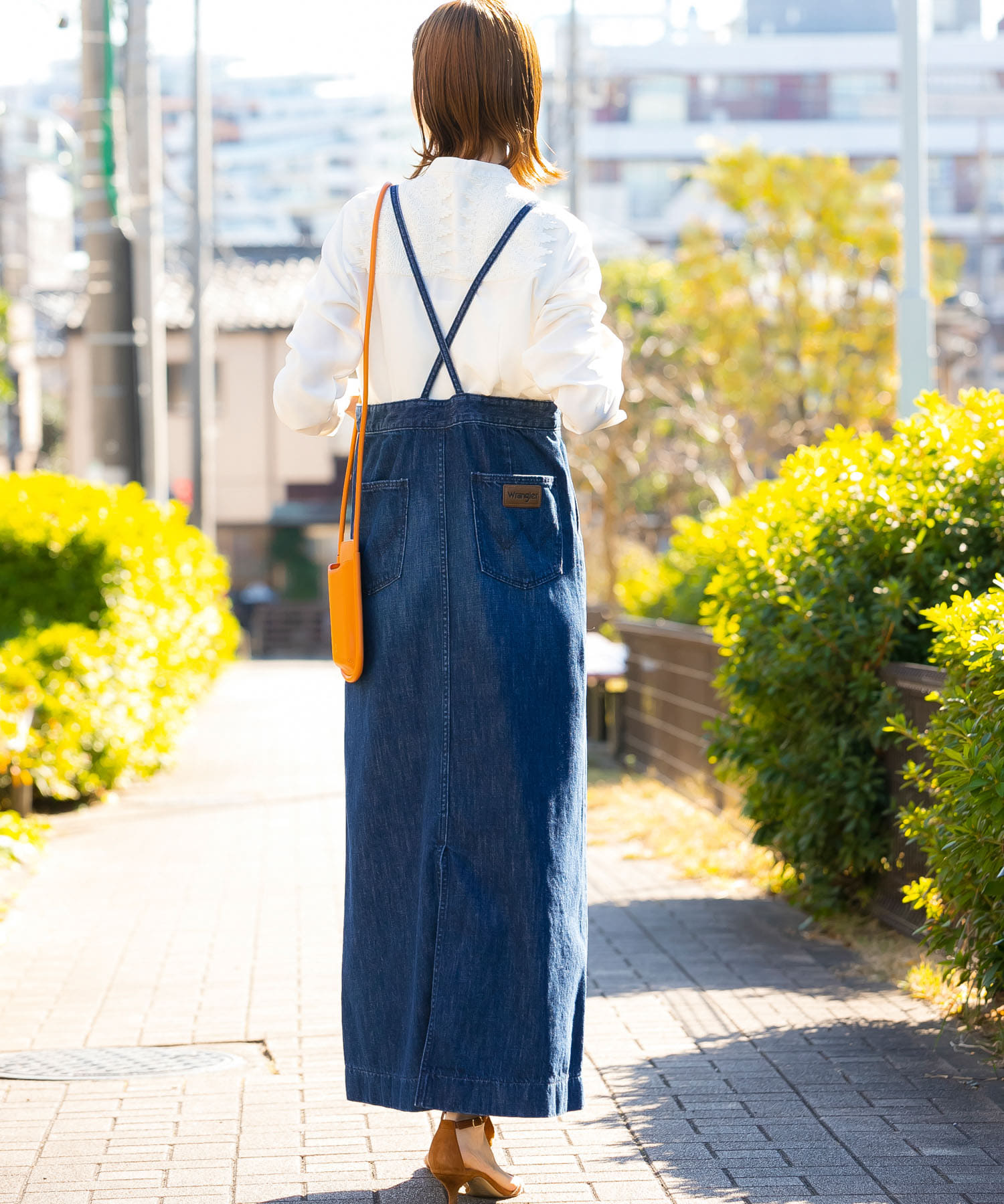 新品Wrangler×ROSSO 別注サロペットスカート デニム　ロングスカート