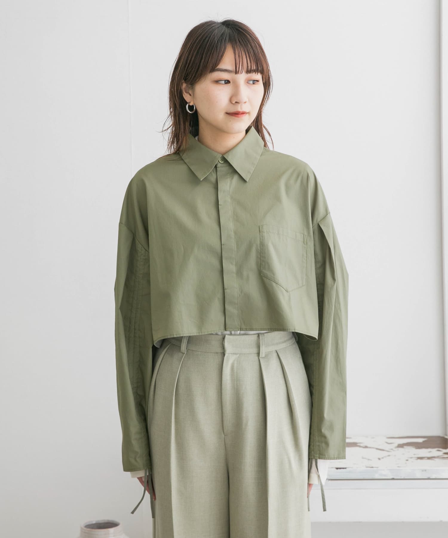 【未着用】半額以外 Eimee Law ギャザースリーブ ドロストブラウス 茶