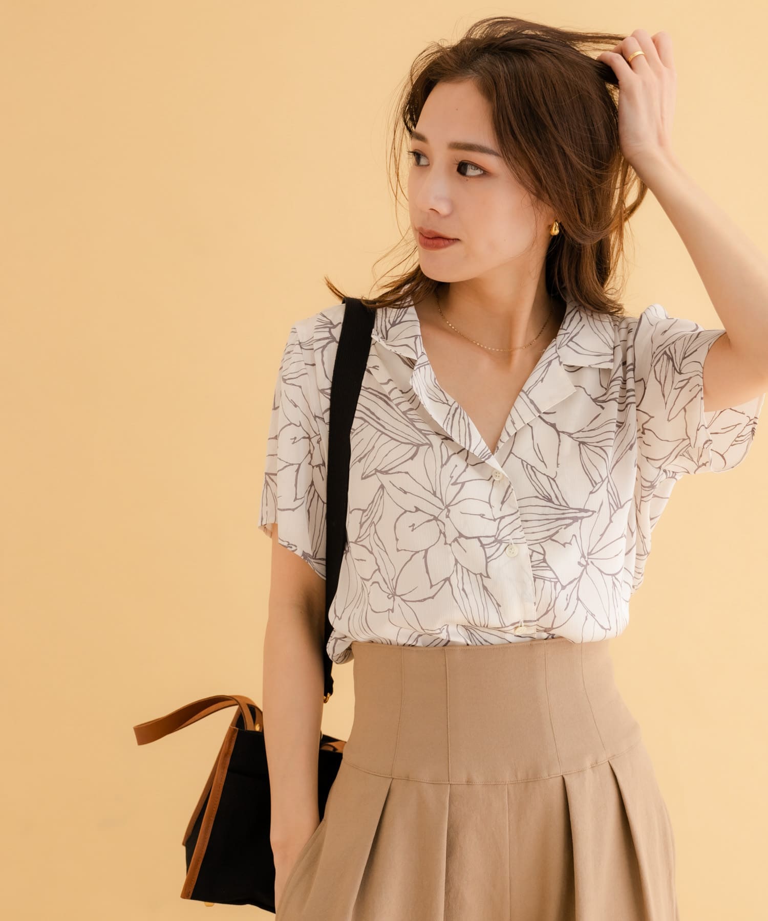iNtimite Crepe de chine Print Shirts[62320102-ML35n]｜URBAN