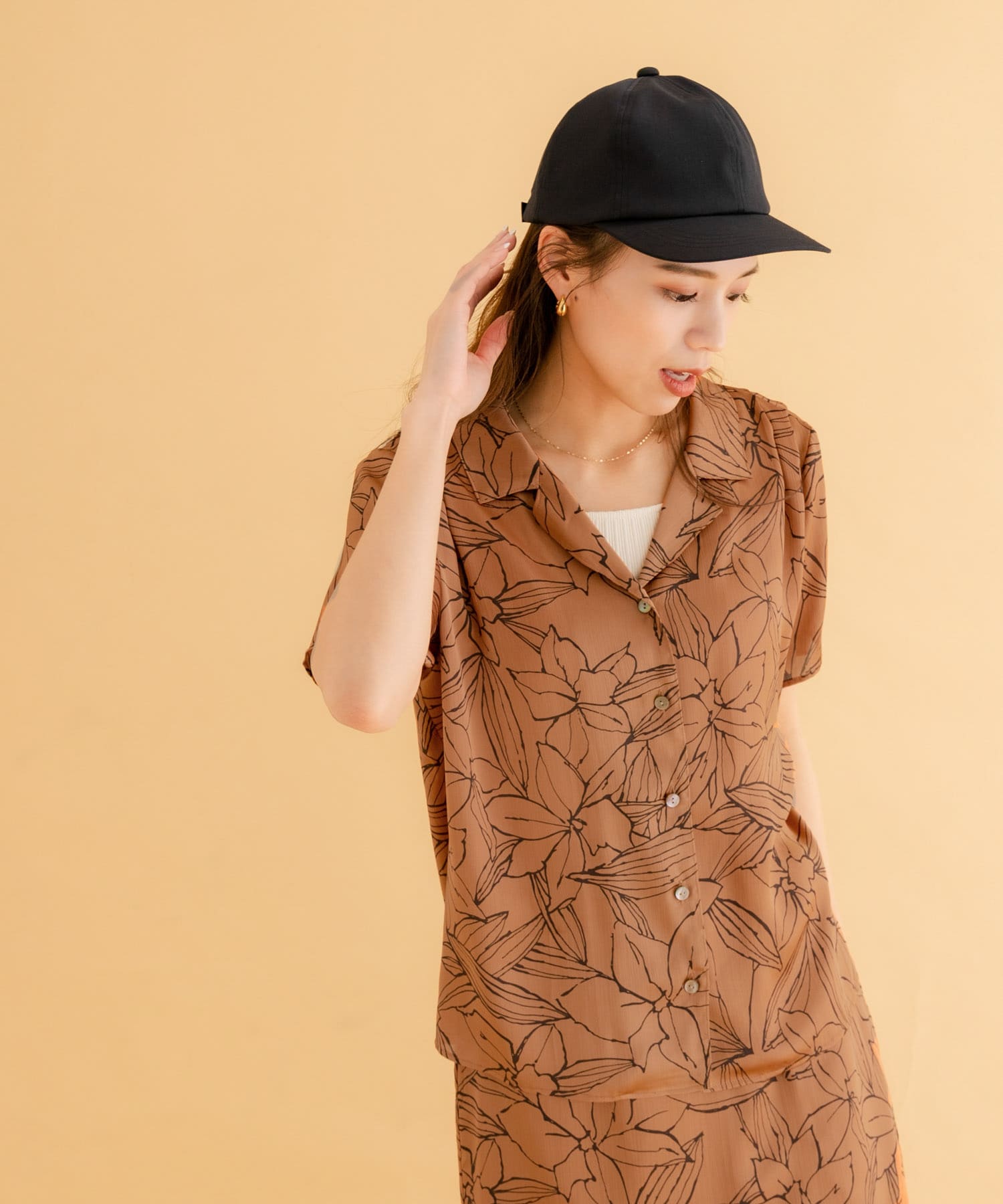 intimiteアンティミテCrepe de chine Print Shirt