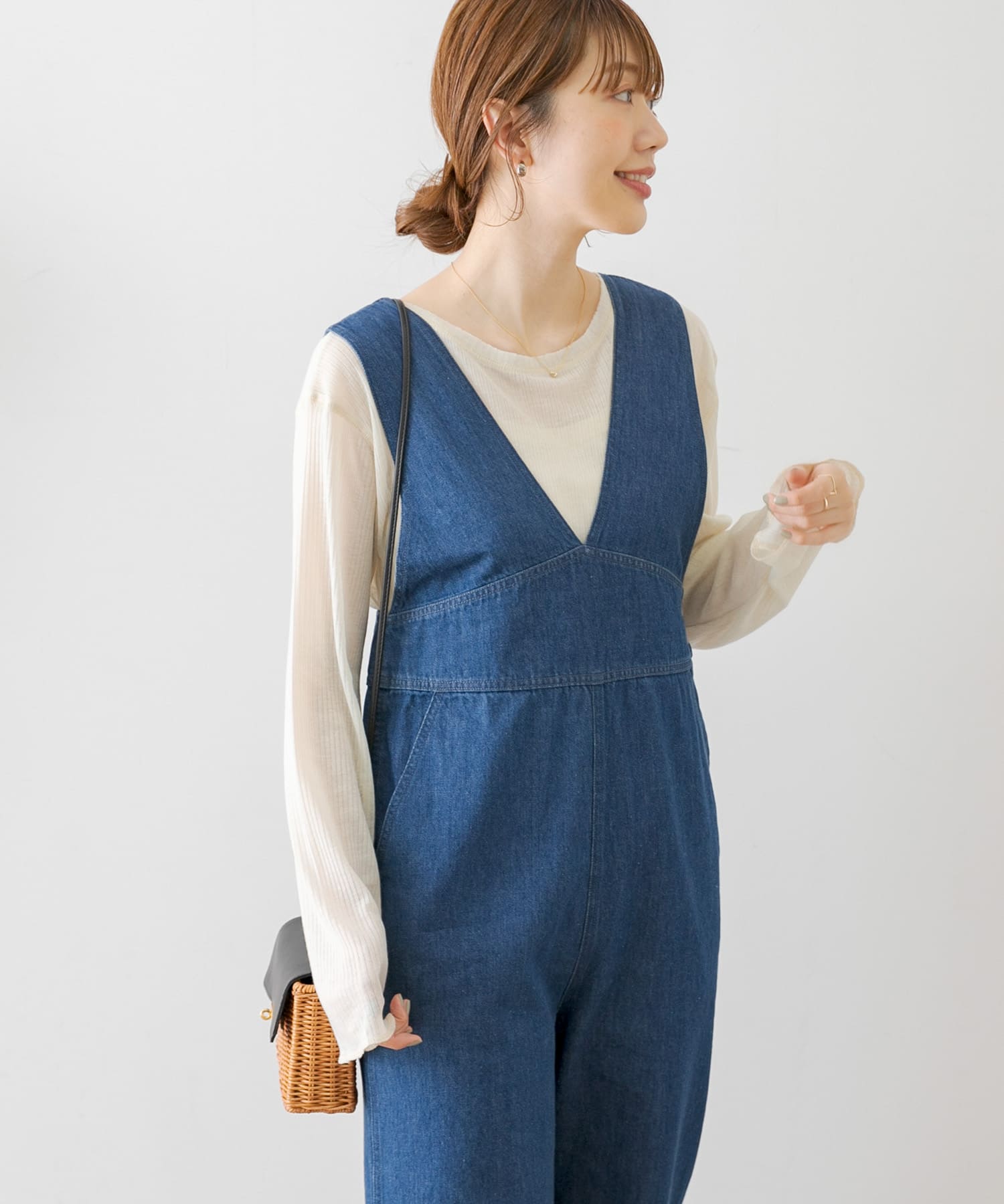 WEB限定』デニムVネックオールインワン[LA34-24T704]｜URBAN RESEARCH 