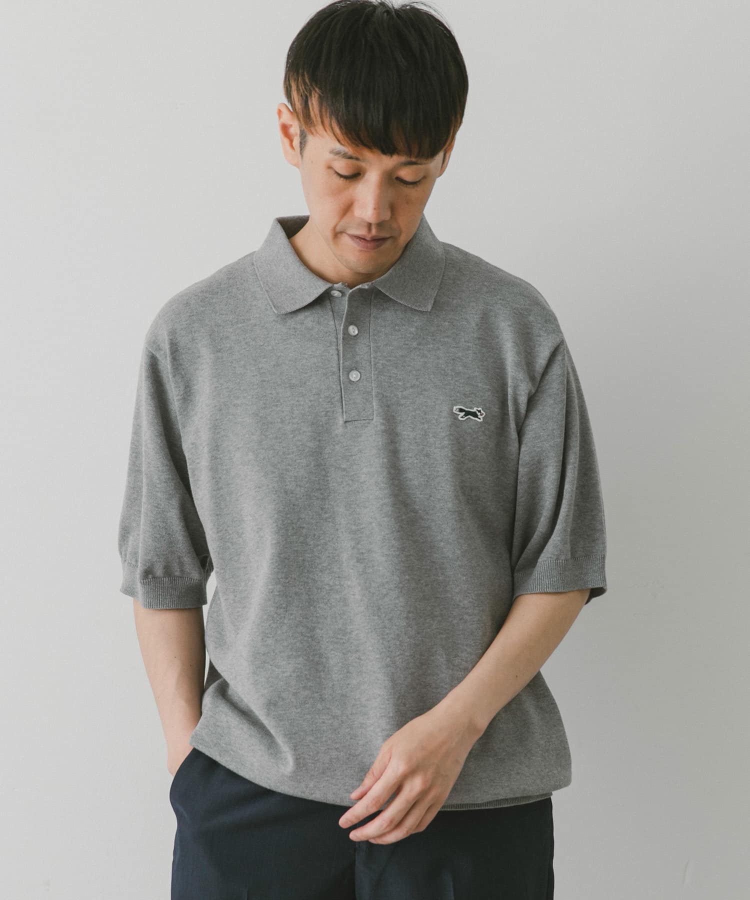 洗濯可』『別注』PENNEYS×DOORS THE FOX ハイゲージニットポロ[DR35 
