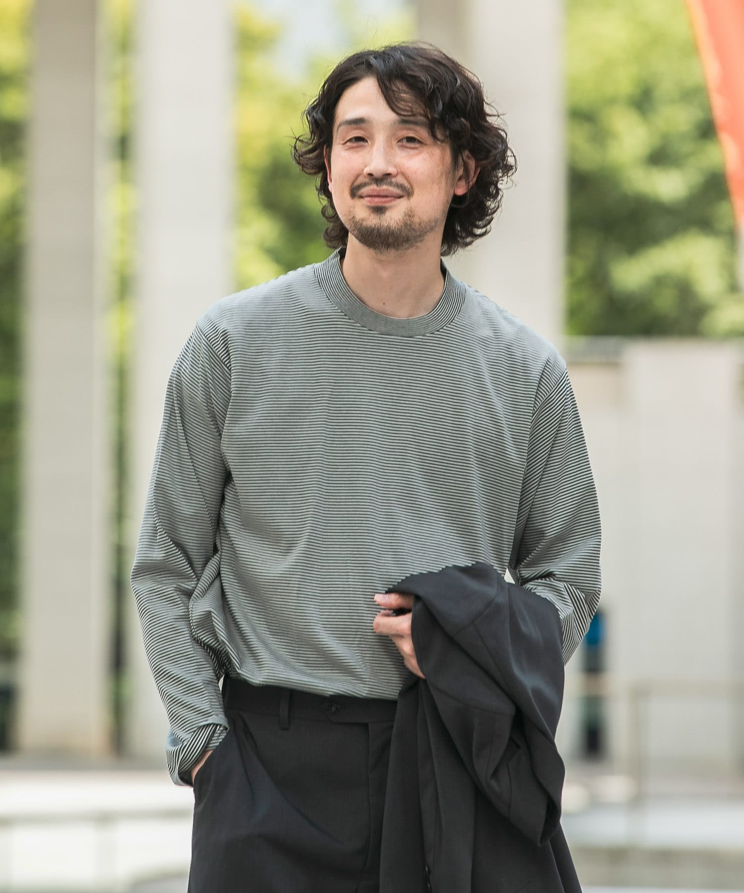 抗菌/防臭』LIFE STYLE TAILOR シルケットポンチストレッチ長袖Tシャツ