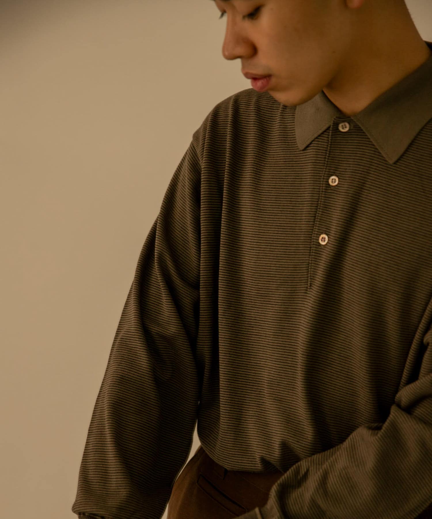 a.presse L/S Knit Polo Shirt 22AW