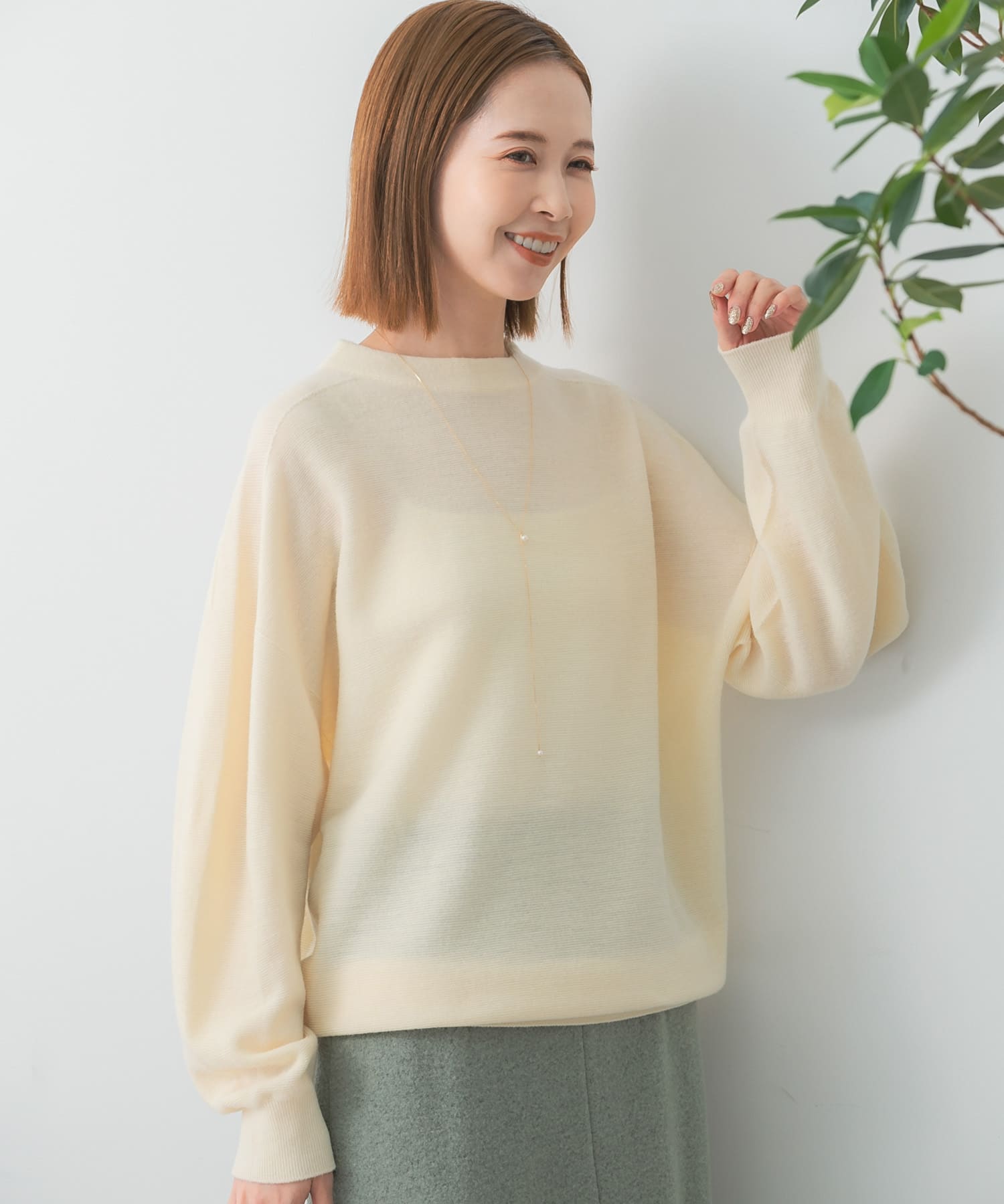 ウォッシャブルビルドネックホールニット[RA37-22C711]｜URBAN
