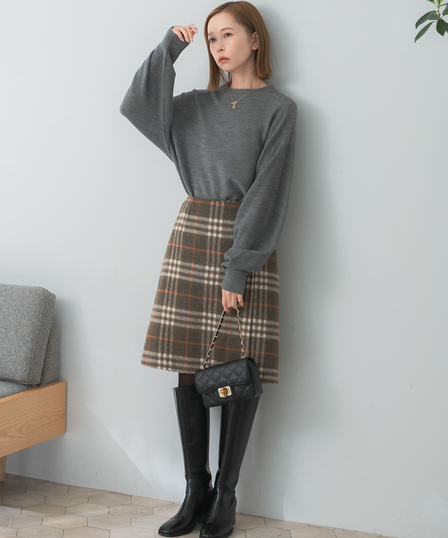 ウォッシャブルビルドネックホールニット[RA37-22C711]｜URBAN