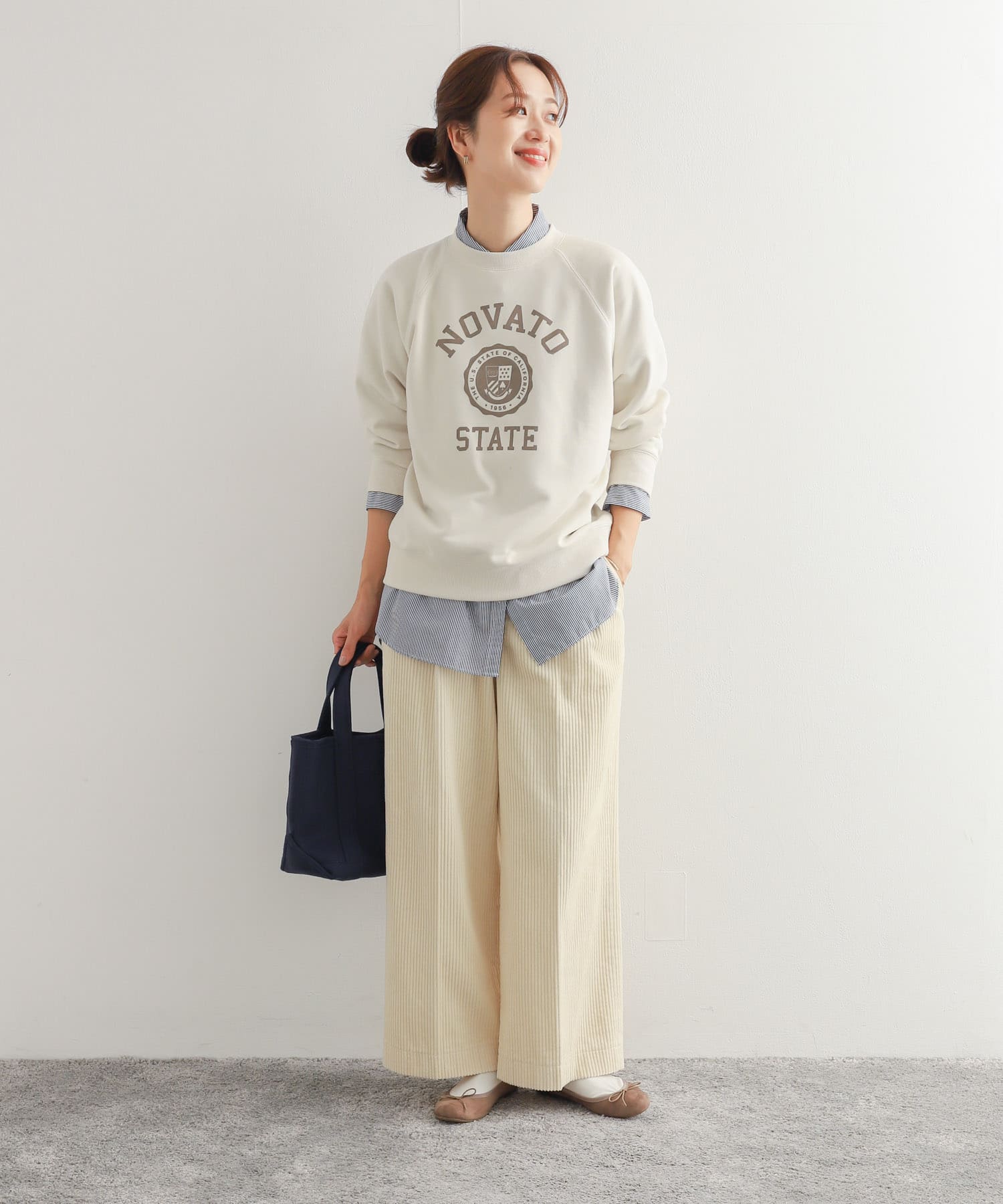 HGD-F366/美品 Babaghuri コーデュロイワイドパンツ 太畝 パンツ