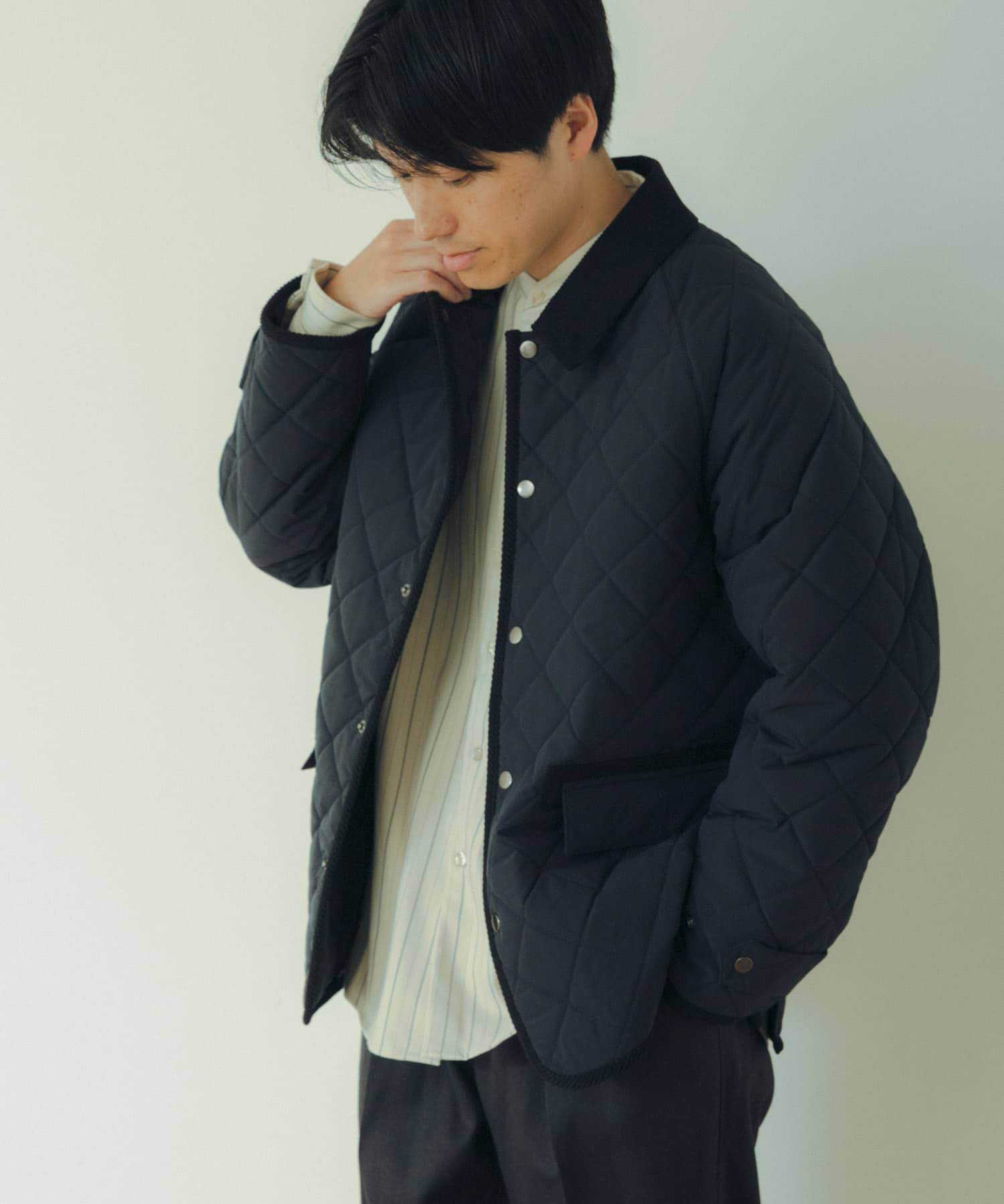 衿コーデュロイ 中綿キルティングジャケット[IT36-17A012]｜URBAN