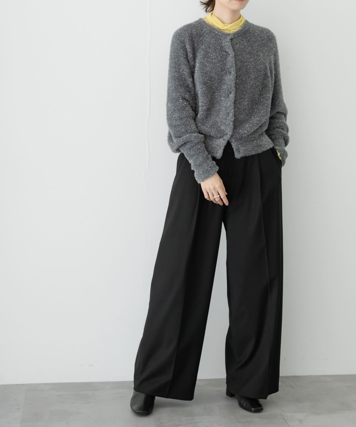 ウール混梳毛ワンタックワイドパンツ[UR37-24O001]｜URBAN RESEARCH 