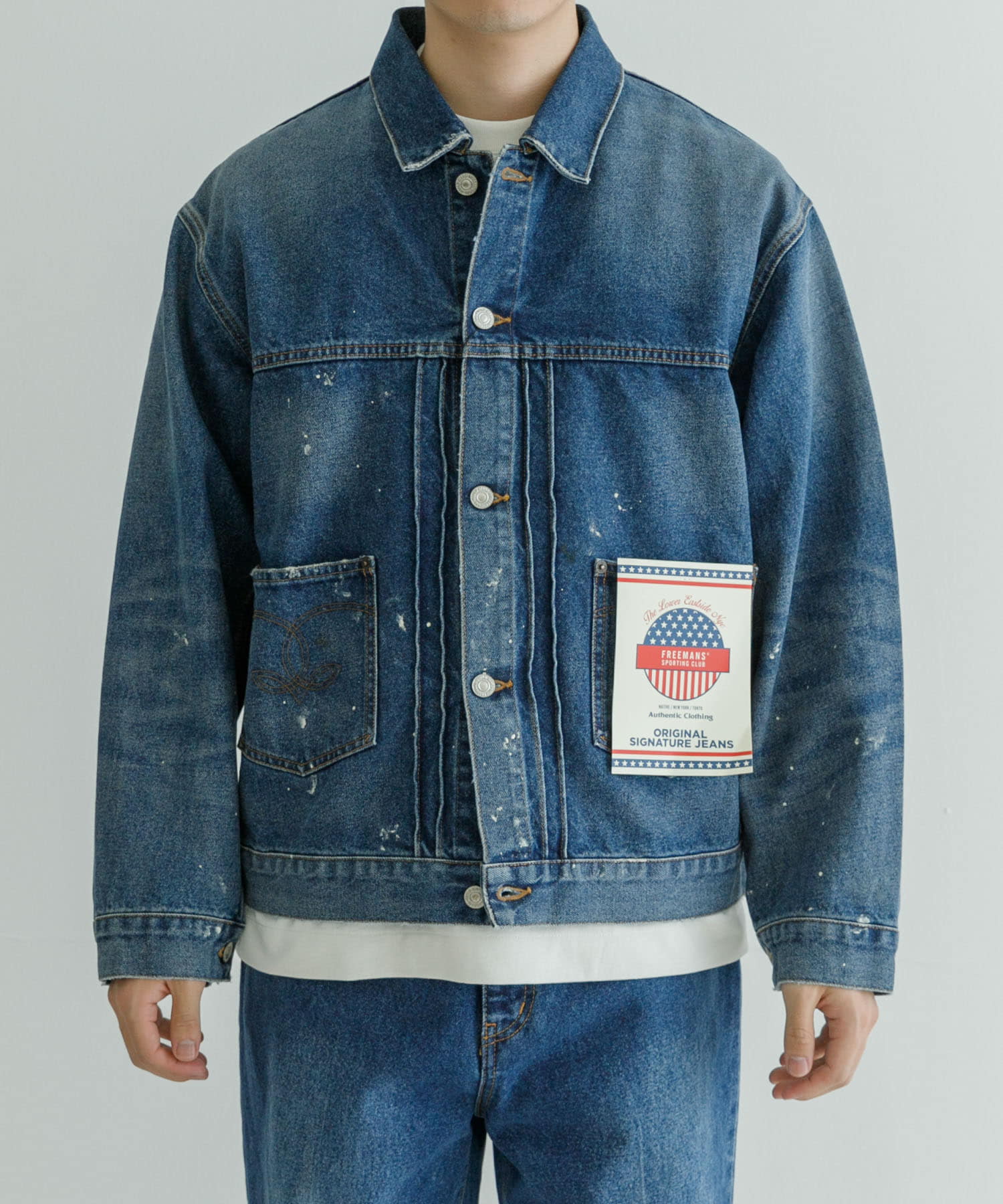 FREEMANS SPORTING CLUB LONGRIDGE JEAN JACKET[FY241JKA01BUF44