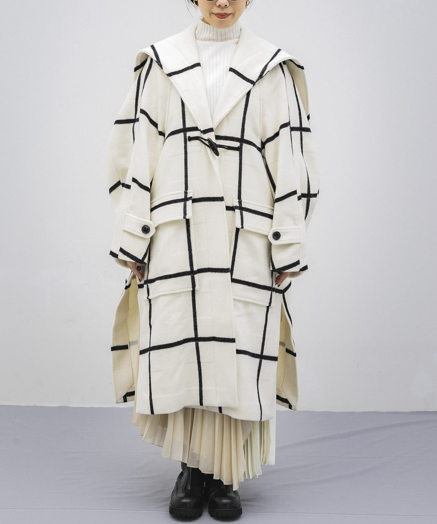 rito structure GRID-PATTERN DUFFLE COAT[077R22W019CUL27]｜URBAN