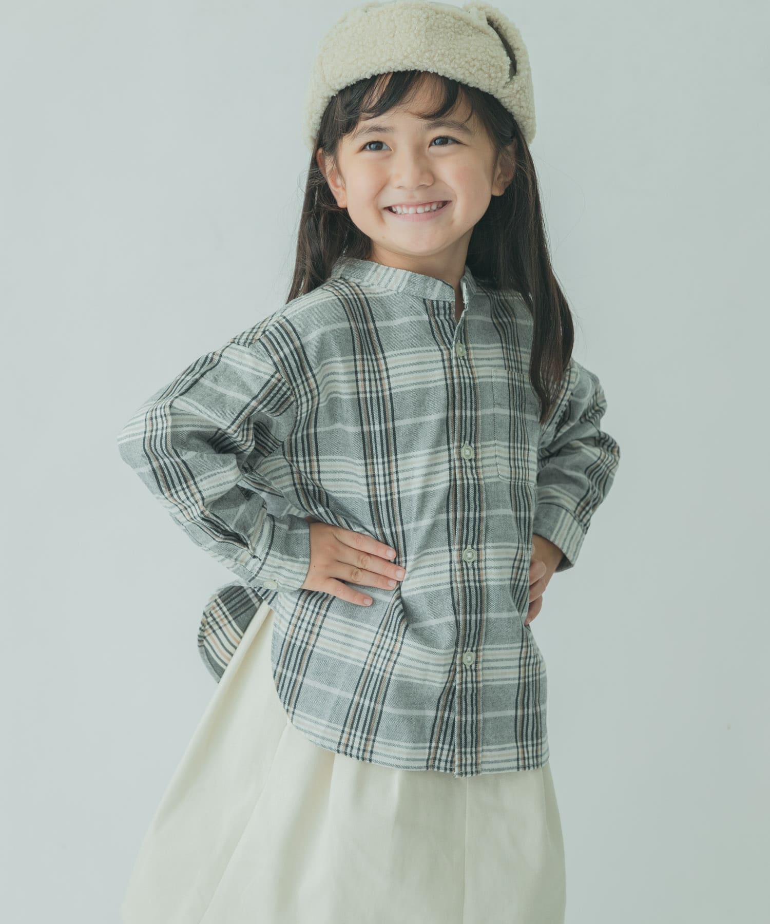 FORK&SPOON ネルバンドカラールーズシャツ(KIDS)[DF27-33V303]｜URBAN