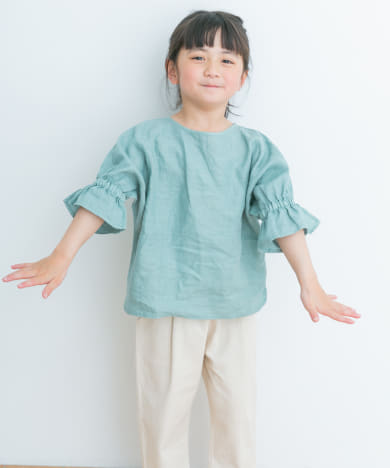 『親子リンク』リネンキャンディスリーブプルオーバー(KIDS)