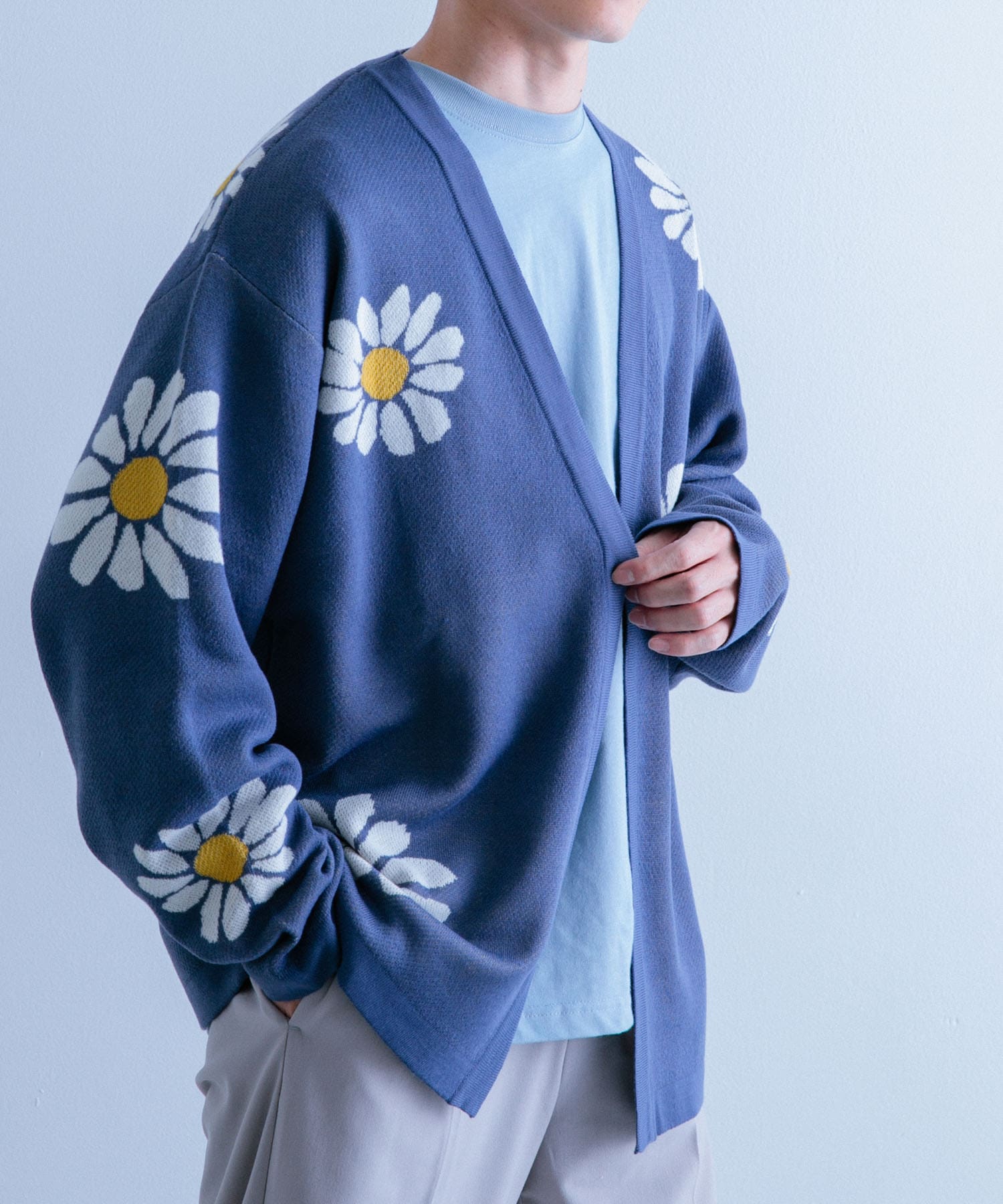 マシンウォッシャブル 花柄ニットカーディガン[IT34-12C001]｜URBAN 