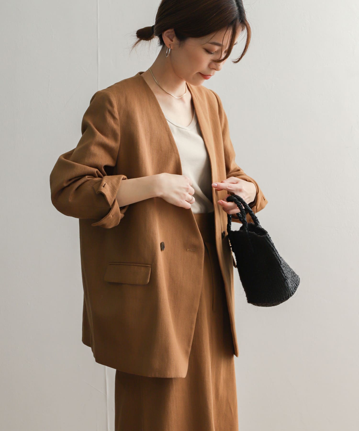 コットンリネンノーカラージャケット[DR34-27T103]｜URBAN RESEARCH