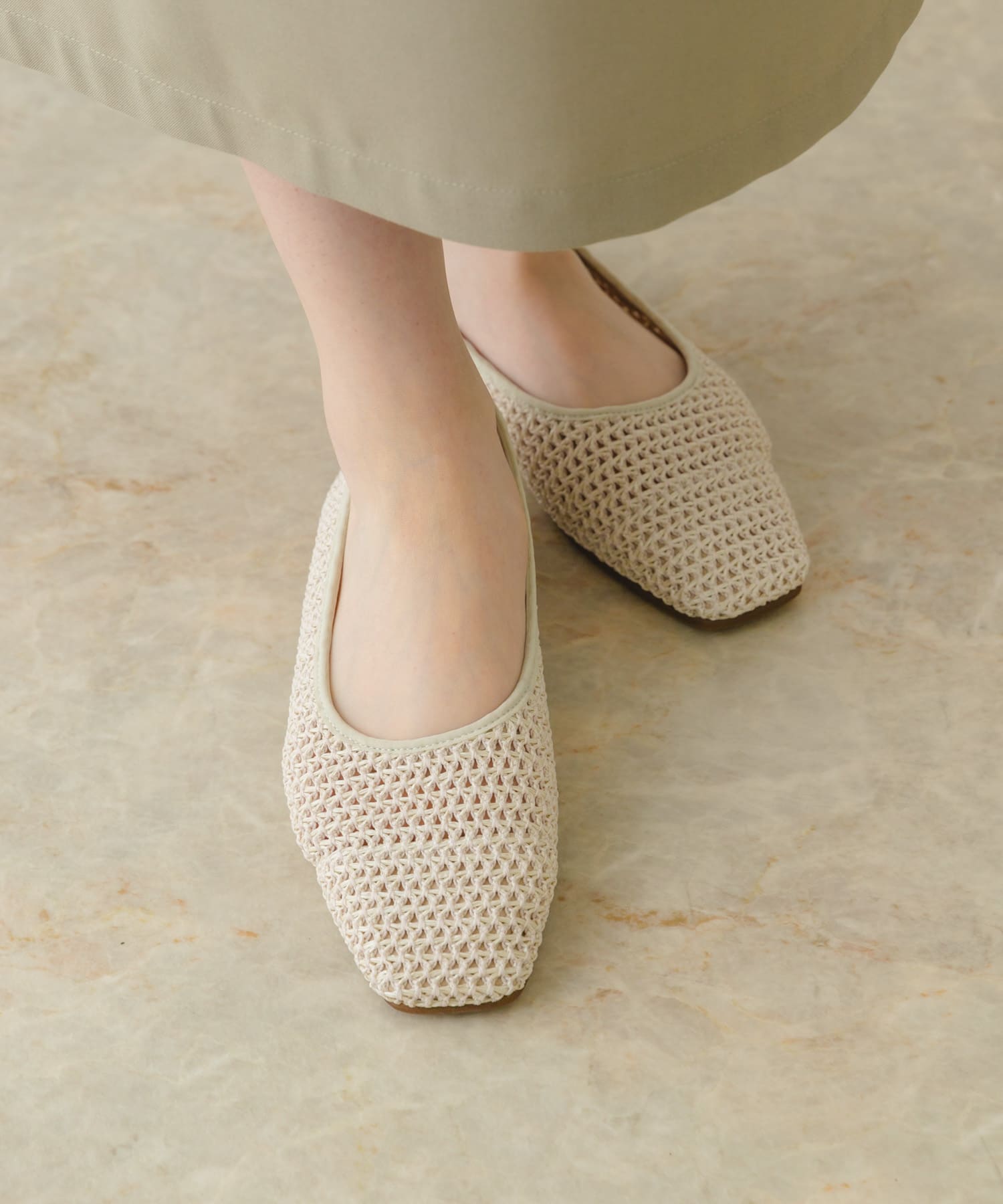 MADE IN JAPAN』スクエアメッシュフラットシューズ[XX35-2HU0201