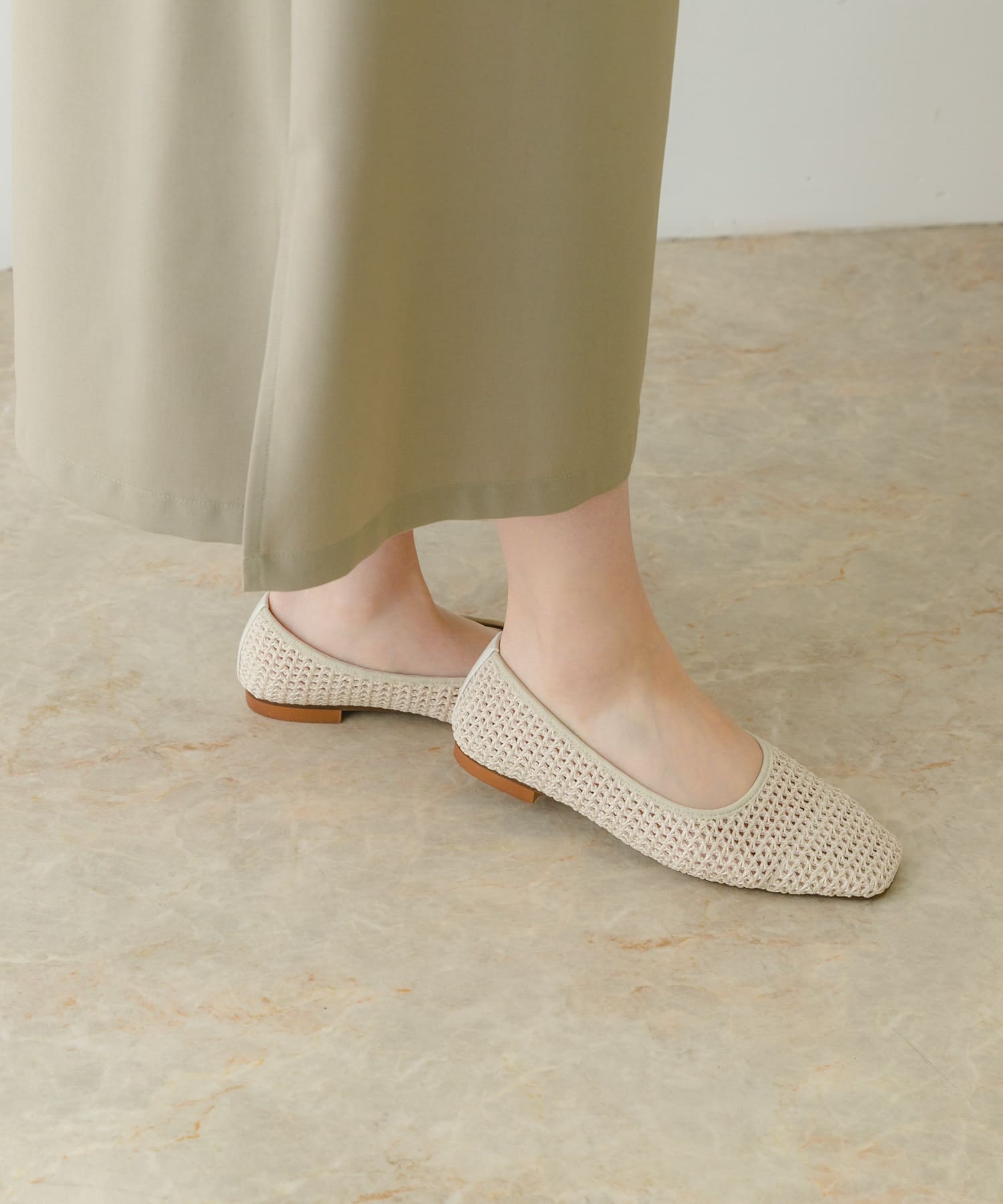 MADE IN JAPAN』スクエアメッシュフラットシューズ[XX35-2HU0201