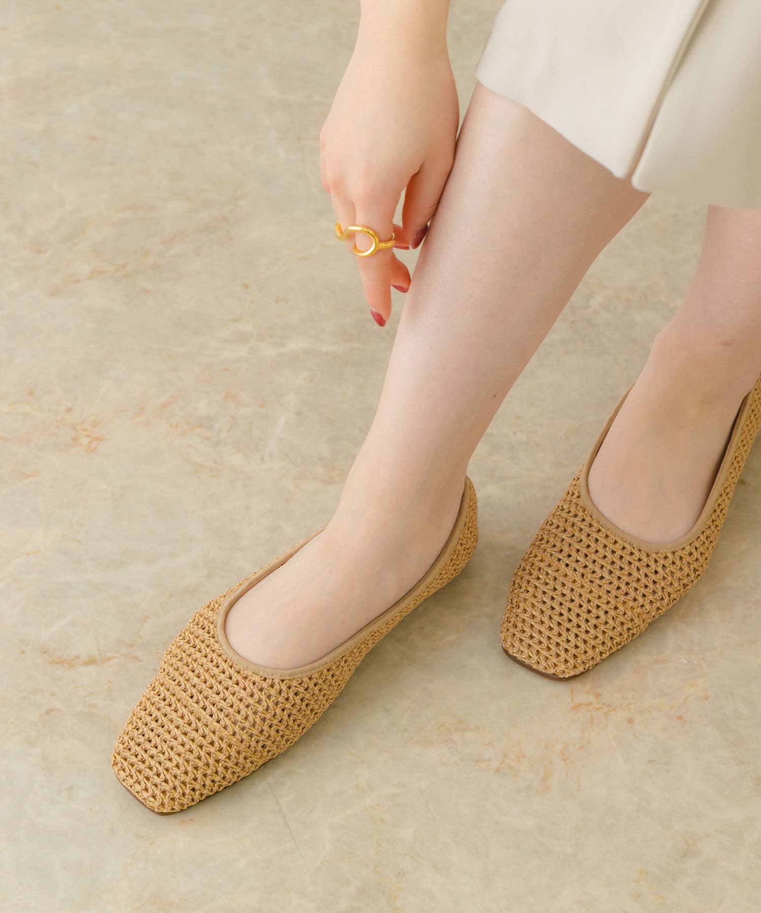 MADE IN JAPAN』スクエアメッシュフラットシューズ[XX35-2HU0201