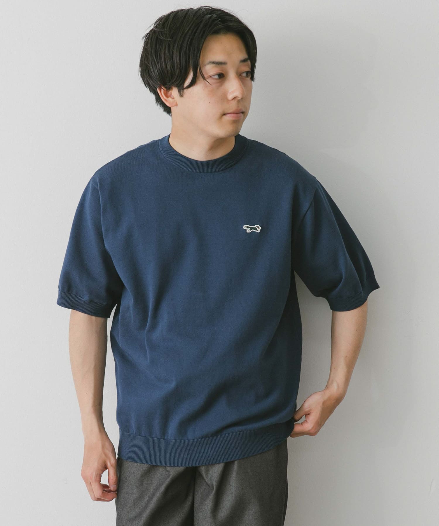洗濯可』『別注』PENNEYS×DOORS THE FOX ハイゲージニットTシャツ[DR35