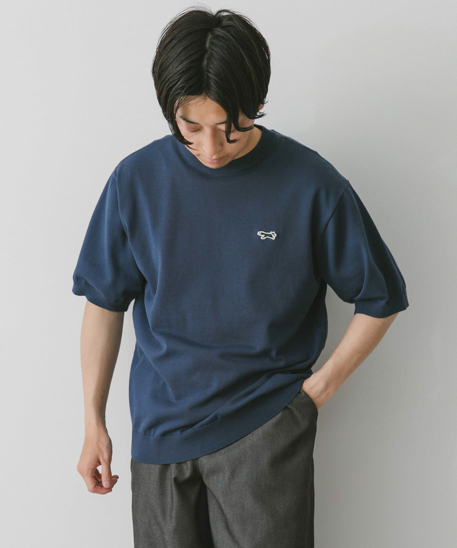 洗濯可』『別注』PENNEYS×DOORS THE FOX ハイゲージニットTシャツ[DR35