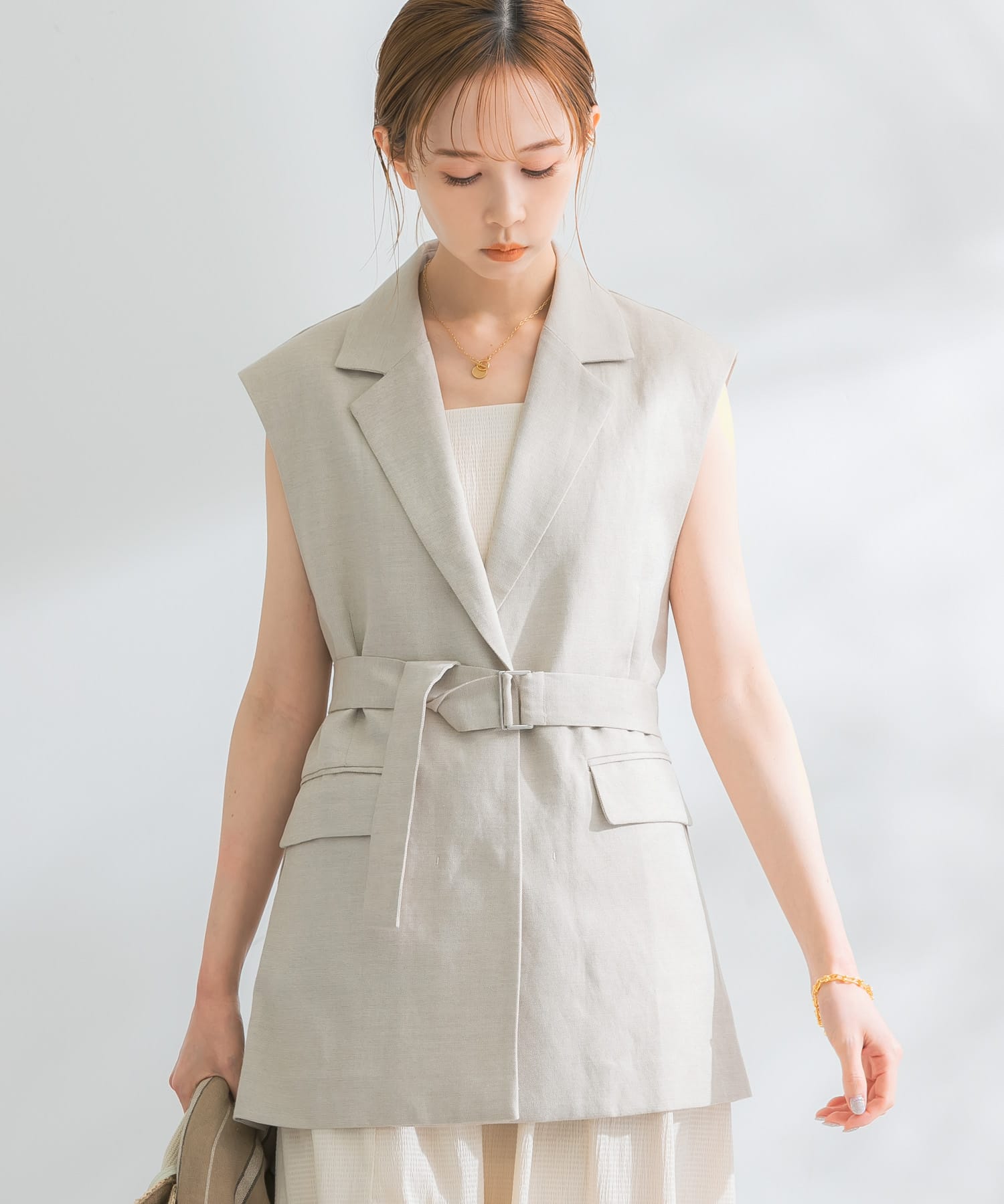 新品未使用♡ ベルト付リネンジレ - 通販 - guianegro.com.br