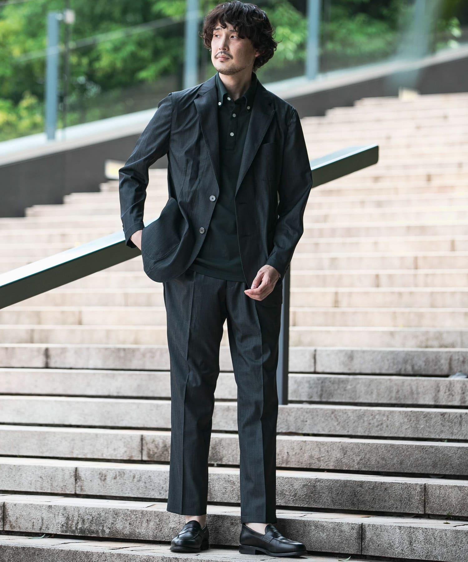 イージーケア』LIFE STYLE TAILOR インディゴライクイージーパンツ ...