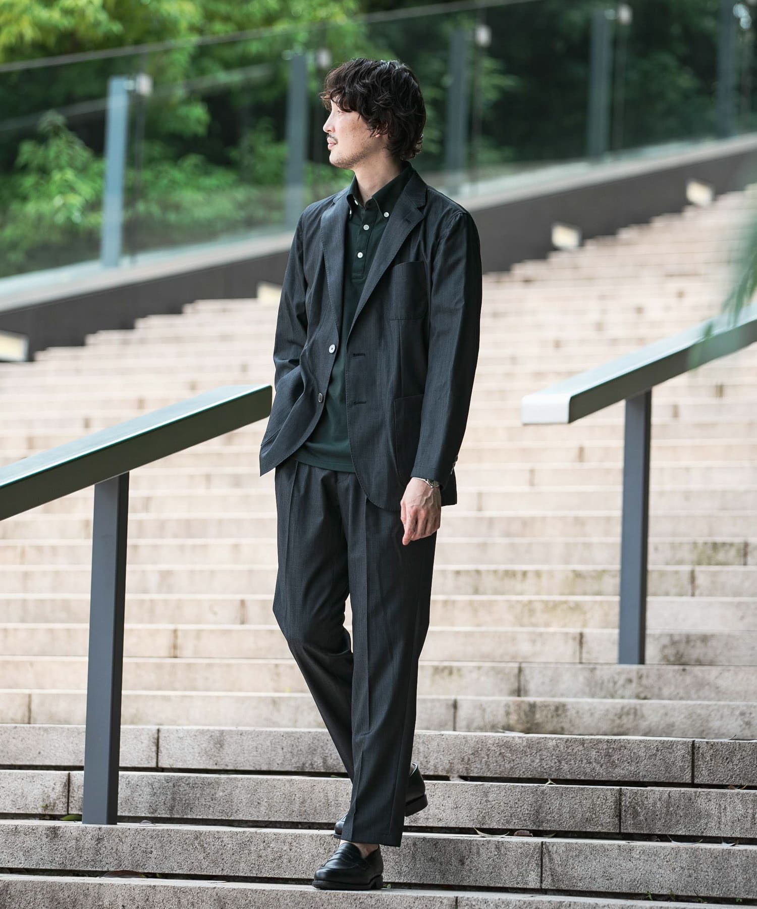 イージーケア』LIFE STYLE TAILOR インディゴライクイージーパンツ ...