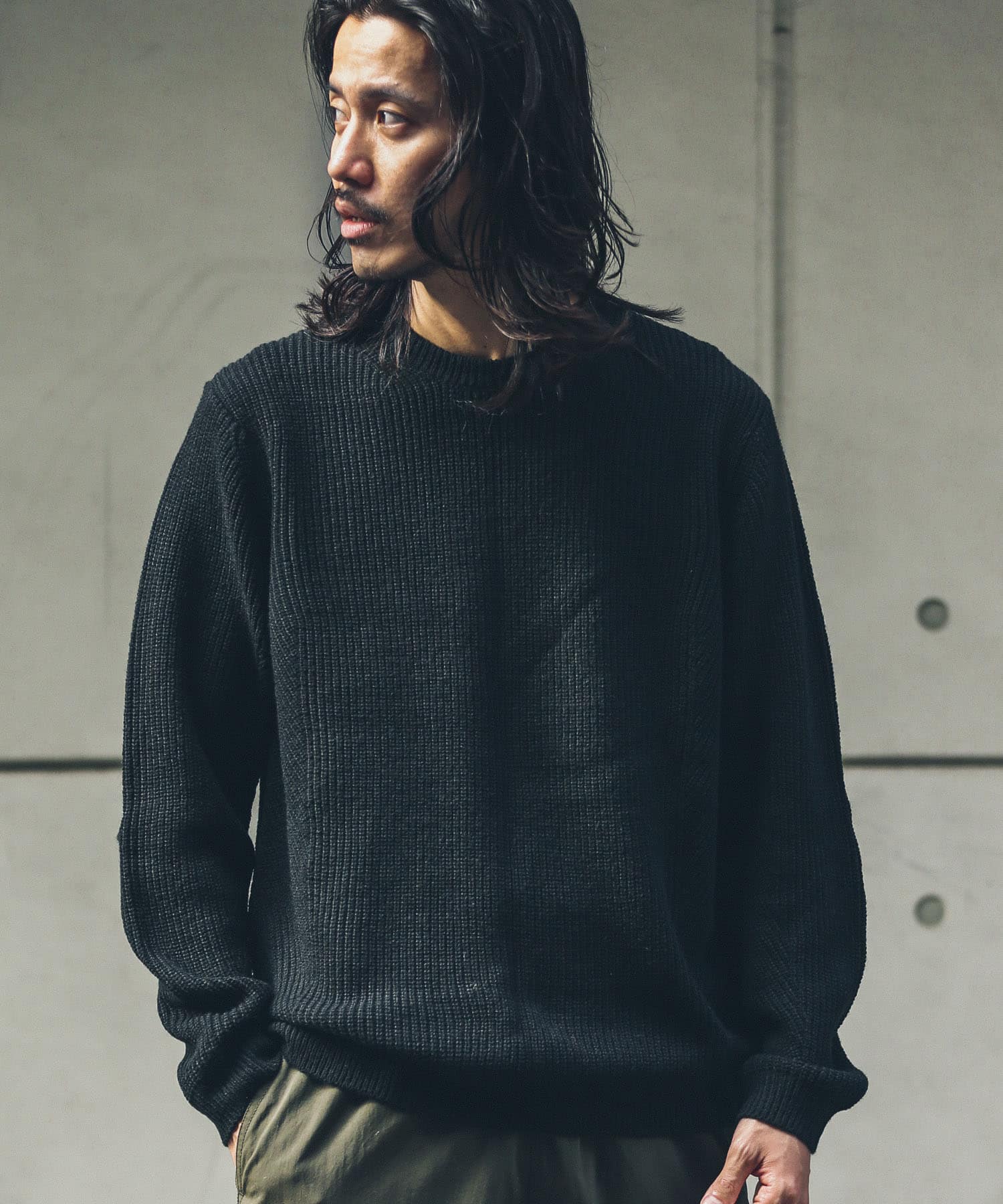 ウォッシャブルウール混クルーネックニット[LA37-12S001]｜URBAN