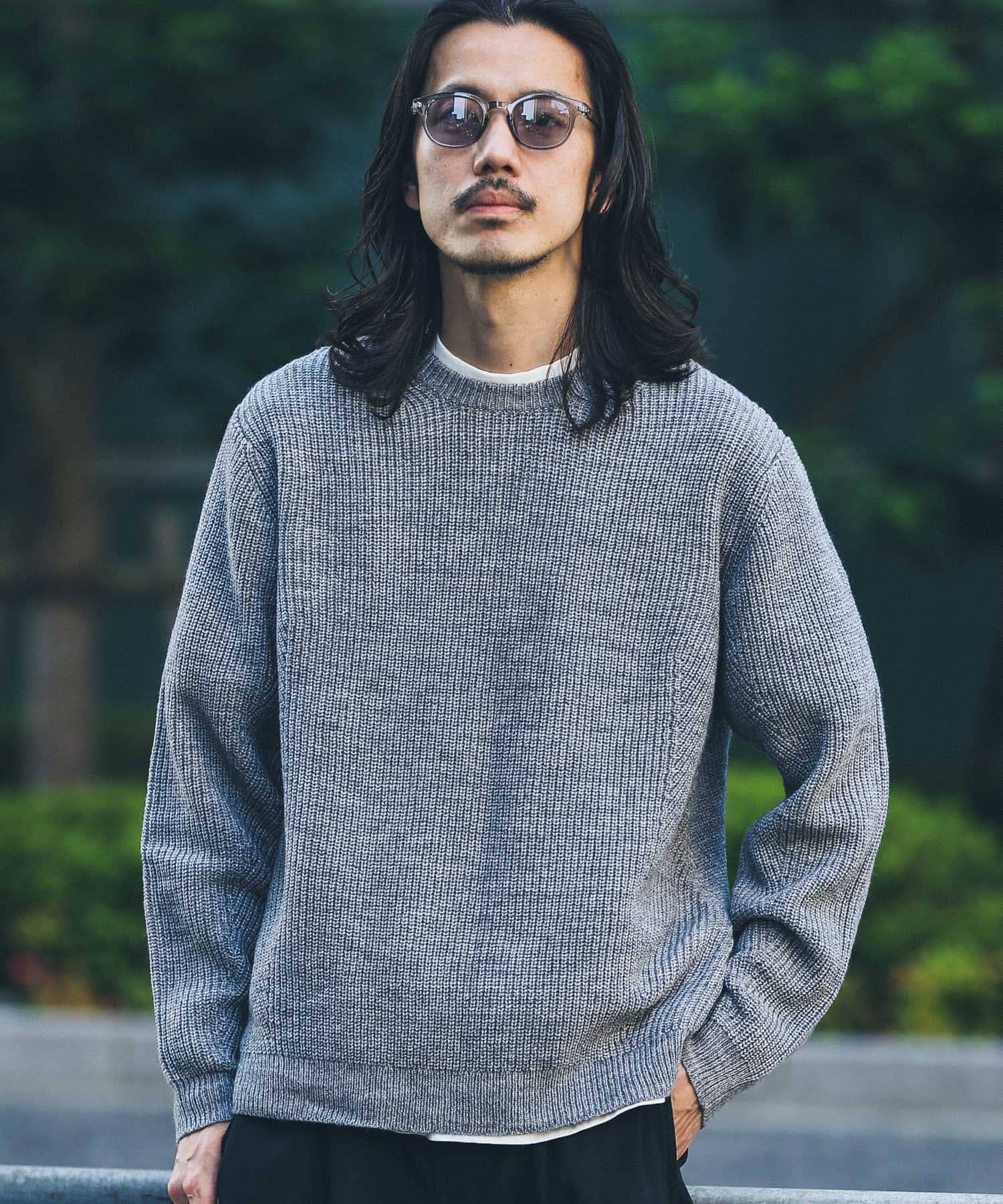 ウォッシャブルウール混クルーネックニット[LA37-12S001]｜URBAN