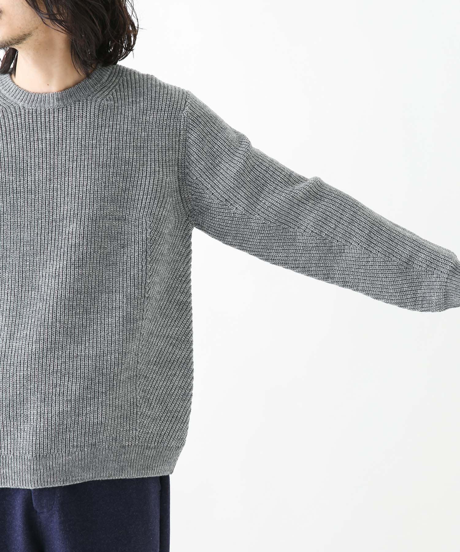 ウォッシャブルウール混クルーネックニット[LA37-12S001]｜URBAN
