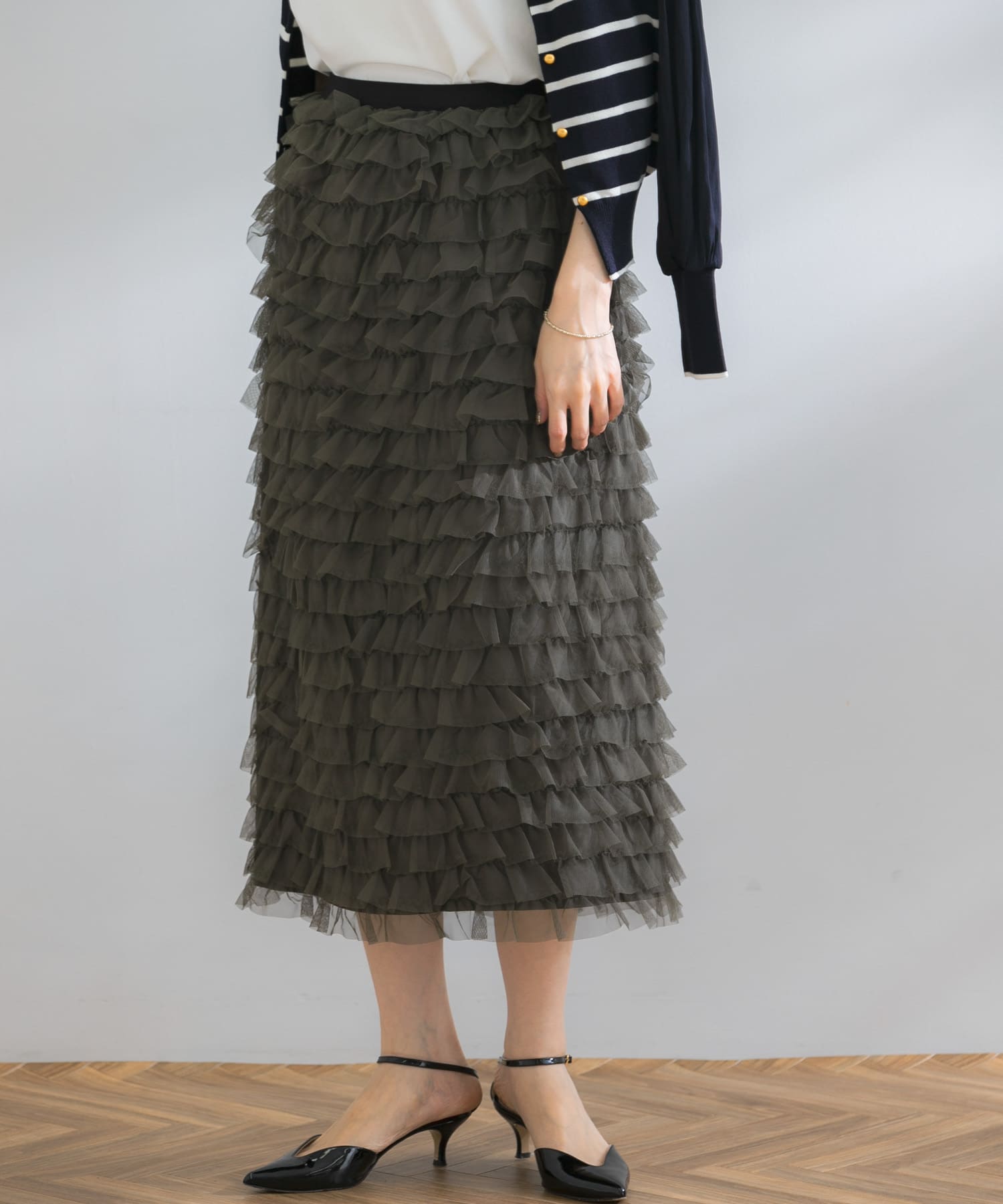 Torrazzo Donna メッシュフリルIラインスカート[6234-542-RL36]｜URBAN