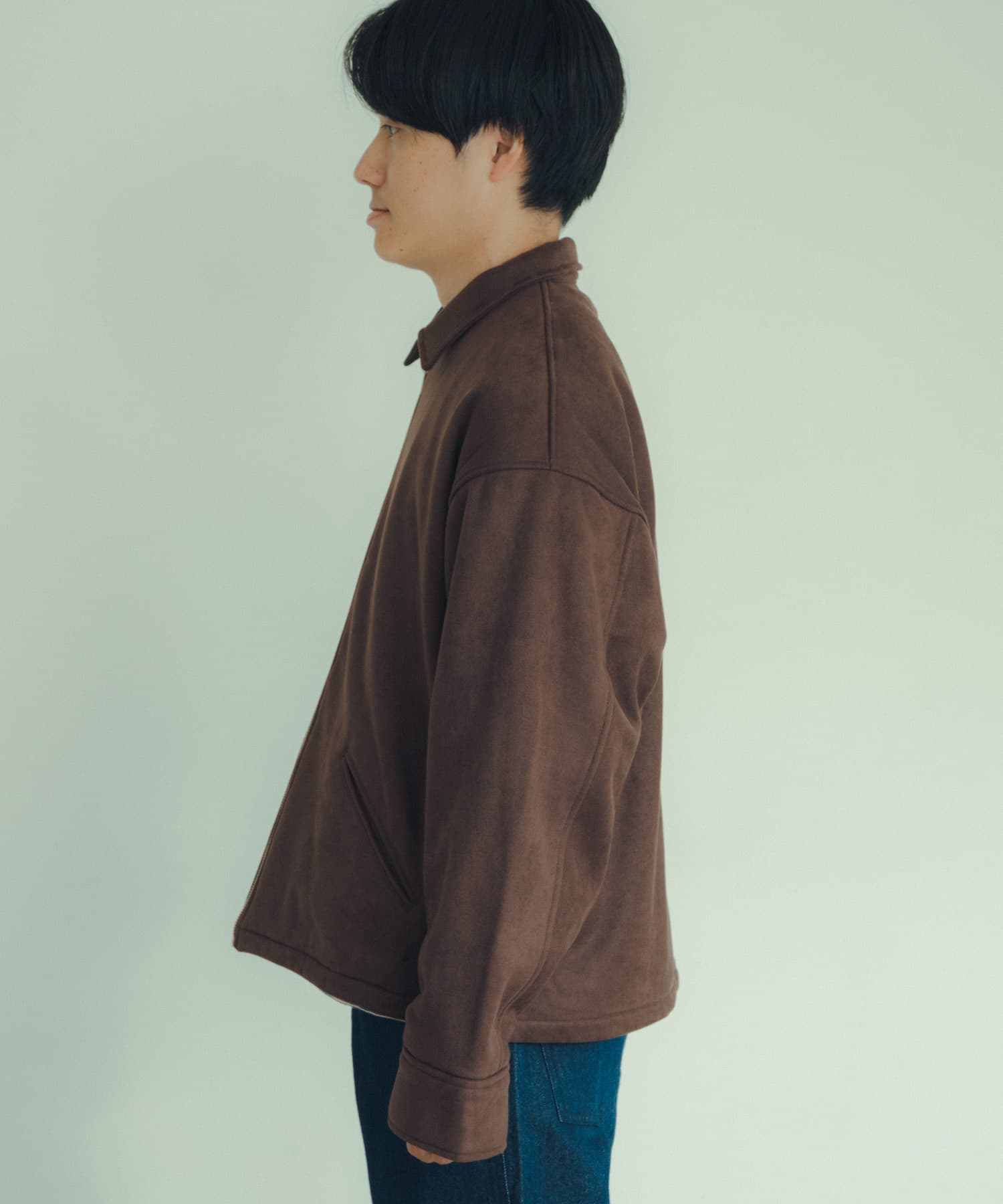 裏フリースフェイクスエードZIP UP ジャケット[IT37-17A029]｜URBAN
